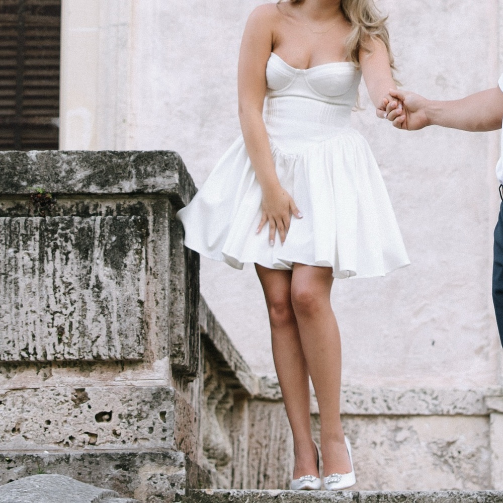 House of CB White Strapless Corset mini Dress